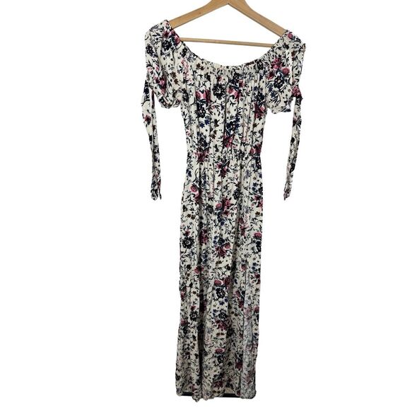Band of Gypsies Floral Cold Shoulder Long Sleeve Maxi Dress Size XS - Picture 1 of 12